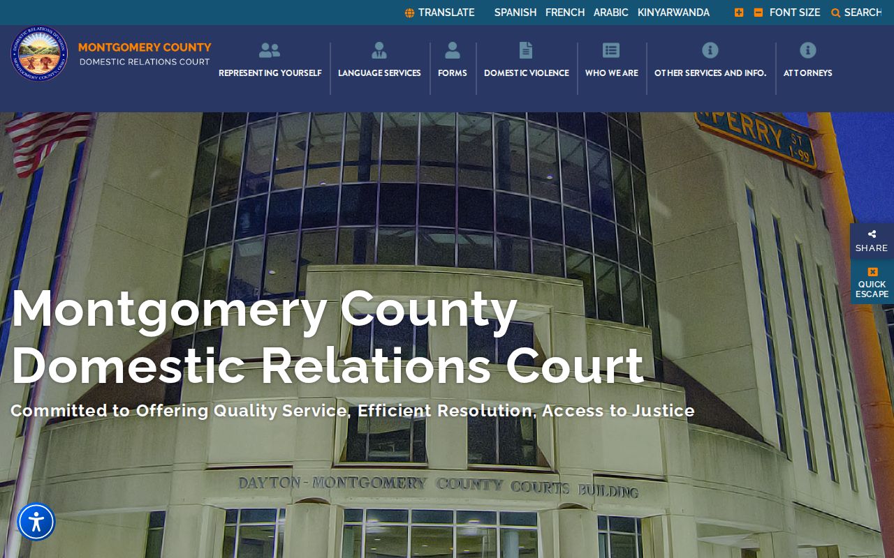 Montgomery County civil docket Domestic Relations Court source