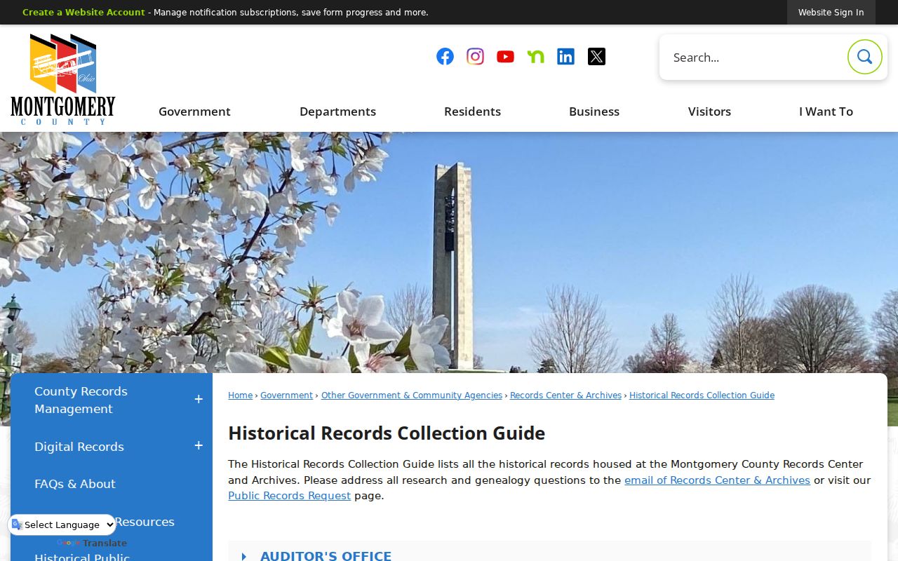 Montgomery County Records Center and Archives historical court record collection guide