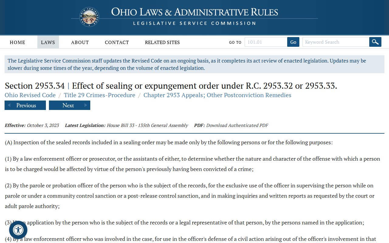 Montgomery County criminal docket public-access source on sealing and expungement orders
