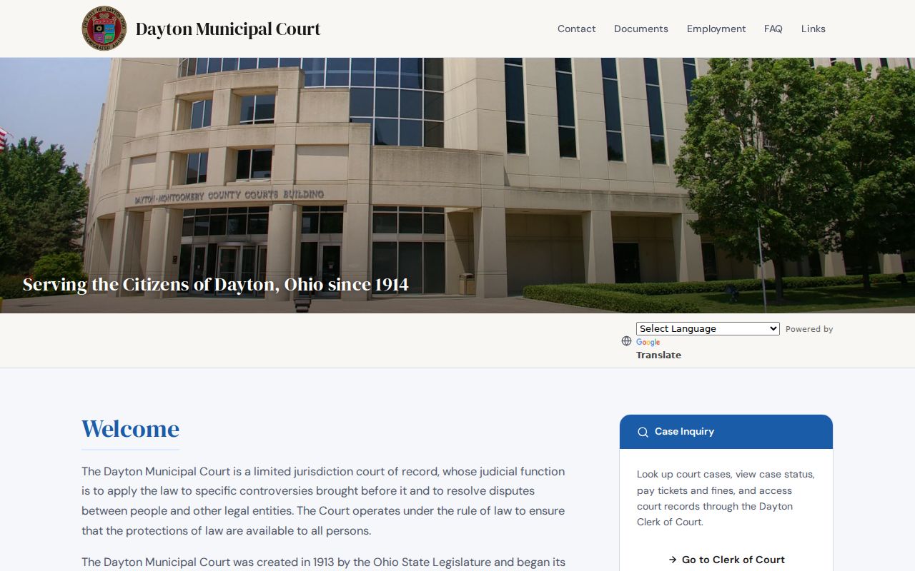 Dayton court docket at Dayton Municipal Court