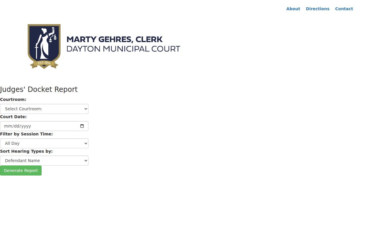 Dayton court docket daily docket report