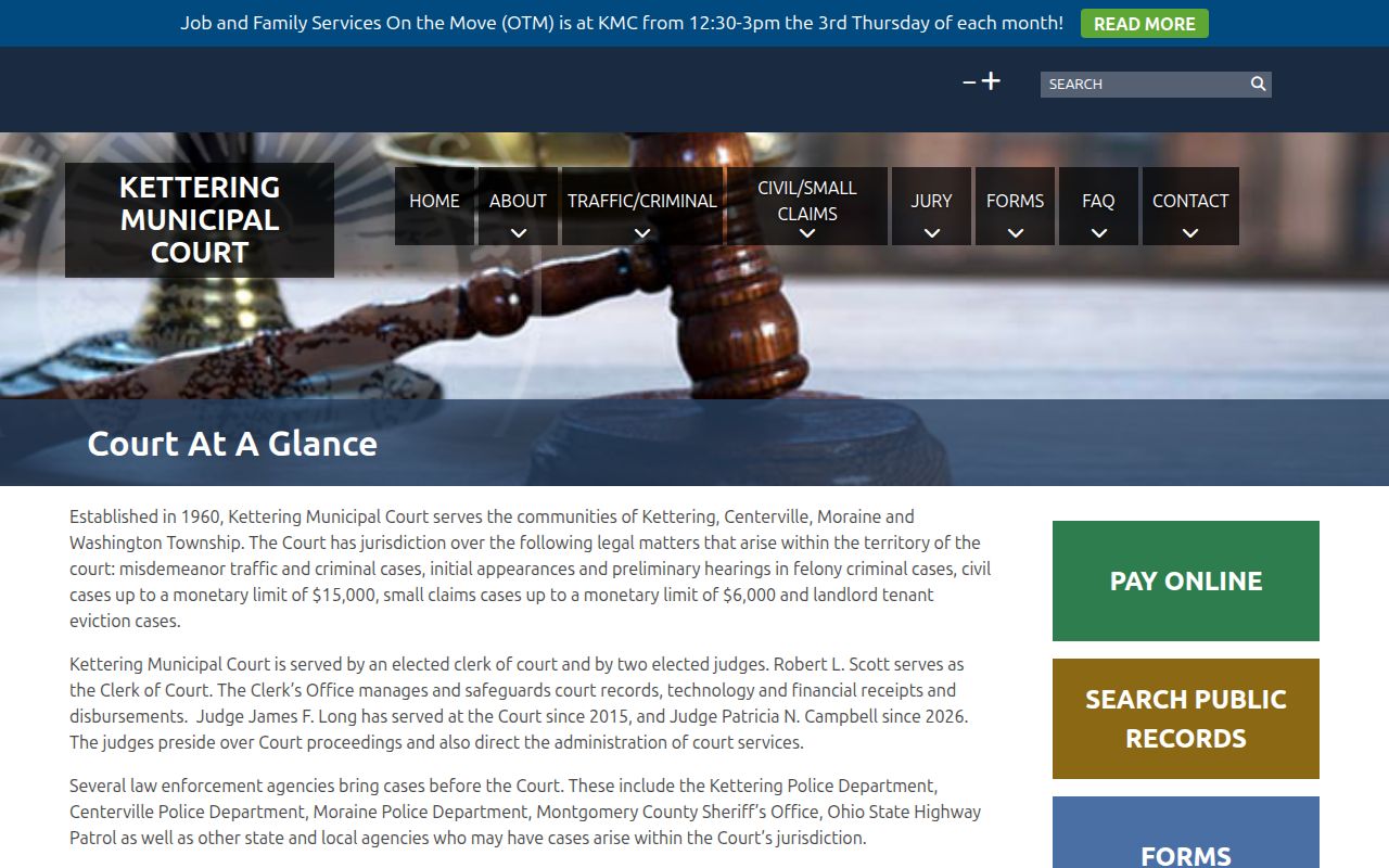 Kettering Municipal Court official court information